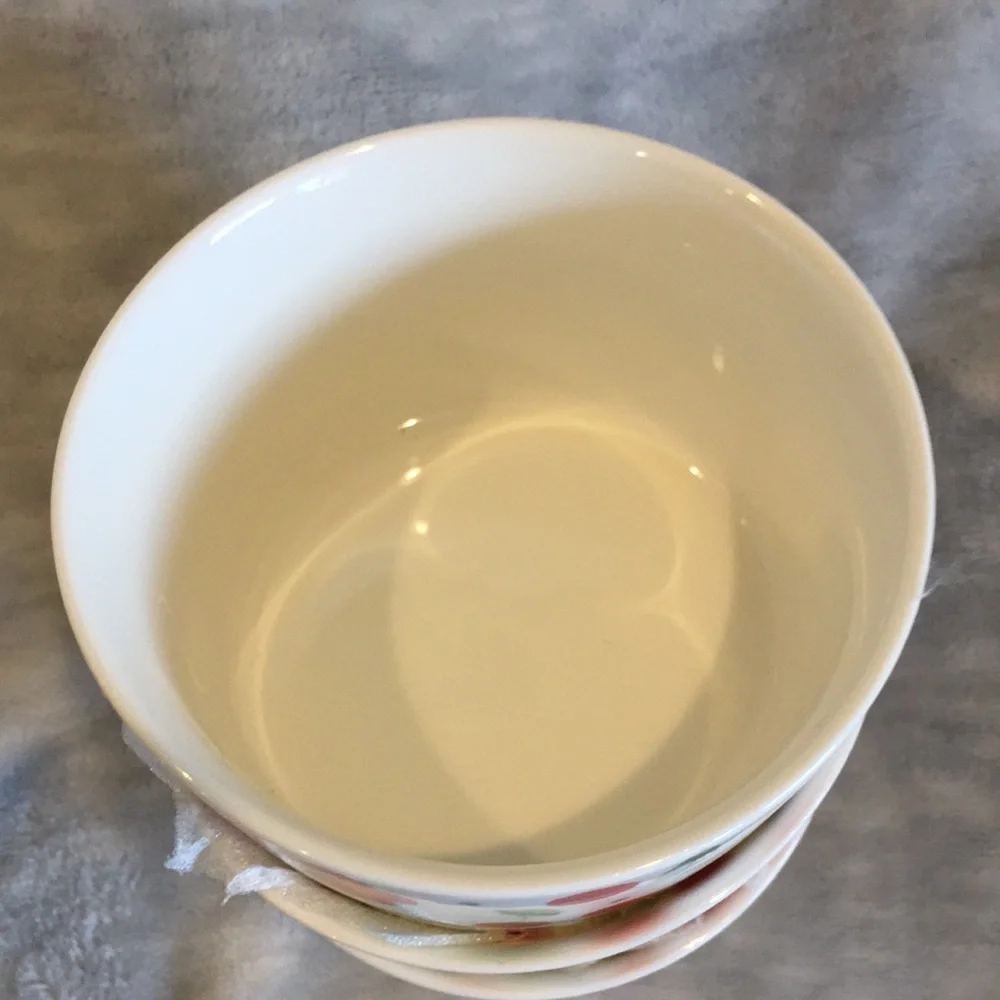 Cherry Ramakins Custard Dishes Porcelain Set 3  NWT 3.75” X 2.25” - Picture 4 of 7